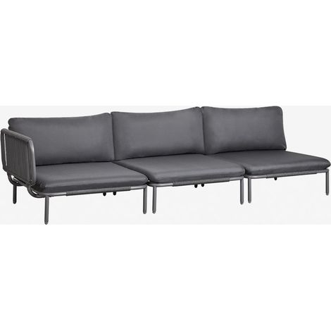 SKLUM Modulares 3-teiliges Eck-Gartensofa aus Roubly-Stahl Grau Graphit                                   (1/5)