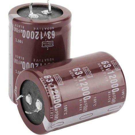 Deux condensateurs électrolytiques haute fidélité 63V 12000uf (3550mm) sont utilisés pour le contrôle du circuit (norme UE). (1/5)
