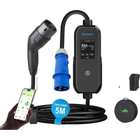 Chargeur EV, puissance de 7 kW, contrôle intelligent, 7kw et Adaptateur (1/2)