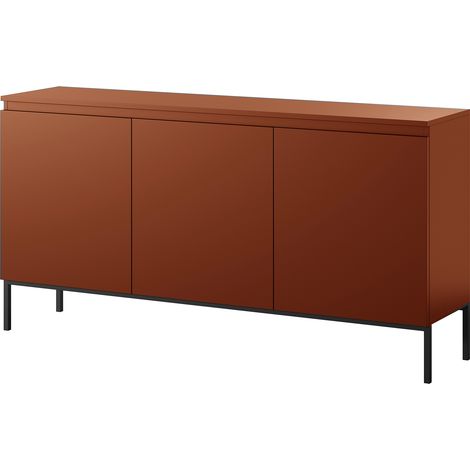 Selsey BEMMI Sideboard 3-türig 150 cm, Ziegelrot mit Metallbeinen (1/5)