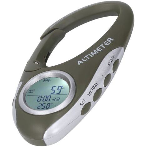 AMTAST Baromètre Numérique Altimètre Thermomètre Multifonction avec Rétroéclairage, Boussole Portable pour Escalade Camping Sports de Plein Air (1/5)