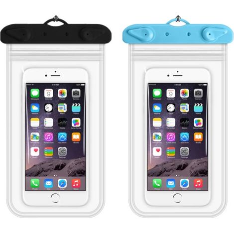 Sollbry 2 fundas impermeables IPX8, funda impermeable para smartphone, funda impermeable para teléfono, funda subacuática adecuada para buceo y natación. (1/5)