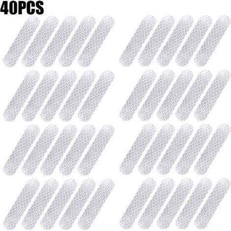 Bandes adhésives réfléchissantes de sécurité professionnelles - 40 bandes - Blanches - Imperméables et haute visibilité (1/5)