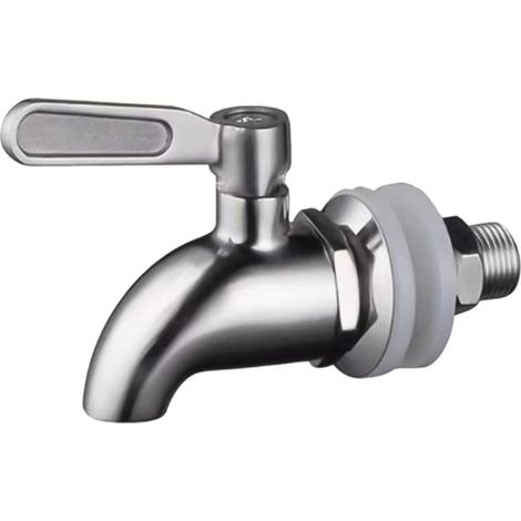 Robinet de rechange en acier inoxydable de qualité 304 pour distributeur de boissons anti-fuite pour eau, jus, vin, fête, bar, maison, cuisine, argent, 12 mm, 16 mm (12 mm) (1/5)