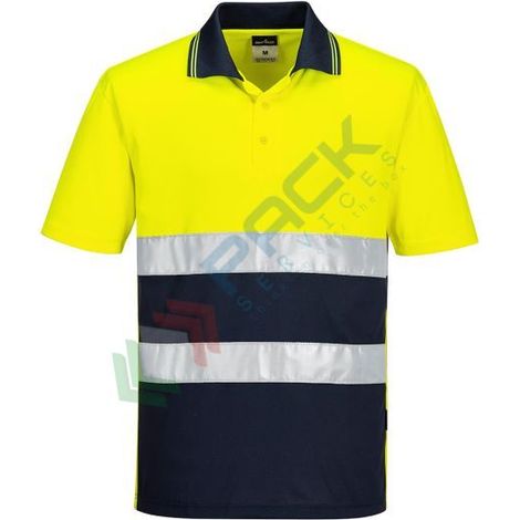 Polo leggero ad alta visibilità con contrasto M/C Giallo/Navy M (1/2)