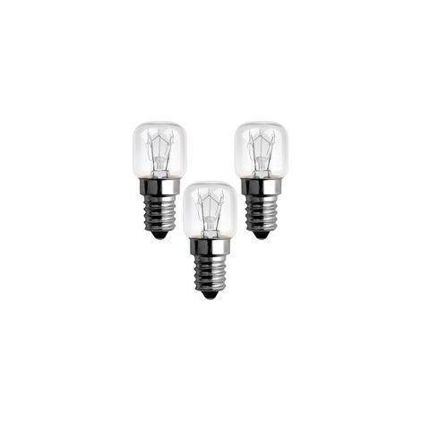 3 Stück E14-Ofenlampen (25 W), hitzebeständig bis 300 °C, dimmbar, warmweiß (2300 K), für Mikrowellen und Salzkristalllampen. (1/5)