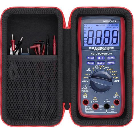 Étui pour Multimètre Numérique Automatique TRMS 6000, Sac de Rangement Protecteur avec Poche pour Accessoires 6000 Counts Multimeters, Étui Seul (1/5)