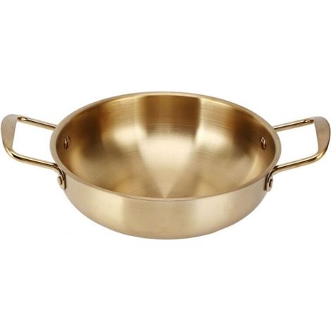 Bol en Acier Inoxydable Doré de 28 cmParfait pour Nouilles et Soupes, Durable, Poignées Ergonomiques, Design Épuré, Idéal pour Tous Vos Repas Chauds ou Froids (1/5)
