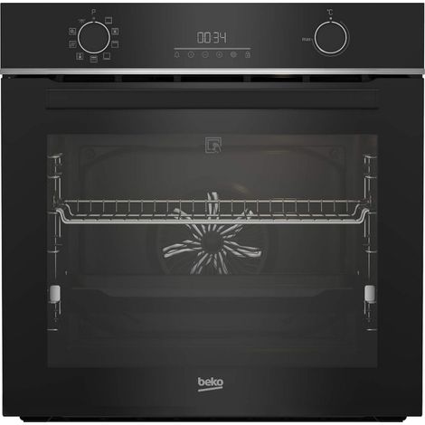 Beko – Four chaleur tournante 72L 60cm pyrolyse nettoyage doux – Classe A – Rail télescopique – Porte froide 4 vitres – BBIE18302XFPS1