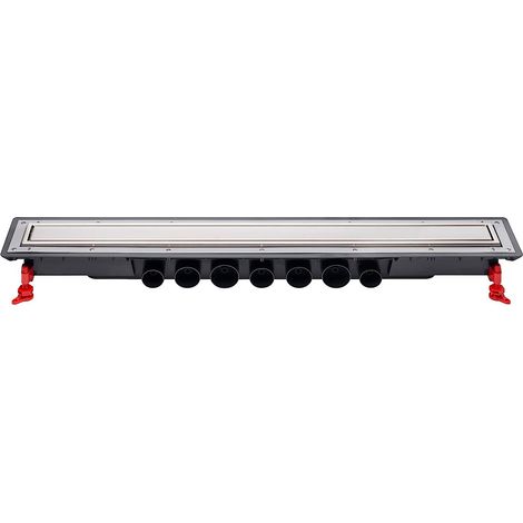 Wirquin – Caniveau de douche 90 cm 30723960 – Grille réversible inox – Débit 79 L/min – Installation facile avec natte d'étanchéité