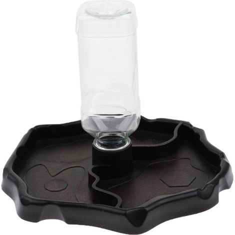 Distributeur d'eau et de nourriture automatique pour reptiles et amphibiens, gamelle double 2-en-1 avec bouteille pour tortue, lézard, gecko et grenouille (1/5)