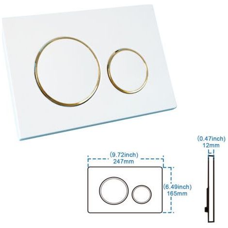 Hidden Panel Jblsigma20 White Shiny Gold Ring Toilet Fill Knob -