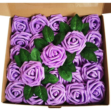 Roses En Mousse Artificielles - Tiges Flexibles - Décoration Table Mariage Fête Maison - Lot De 24 (1/5)