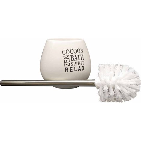 Brosse WC Céramique "Tikal" 38cm Blanc