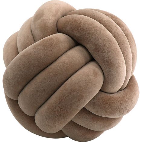 Small knot sofa cushion three-strand three-ball pillow decorative cushion（brown）