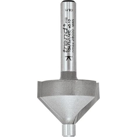 Trend 10H/1 x 1/4" TCT Pin-Guided Chamfer Bevel Cutter, 45° Angle, 10mm Diameter, 14mm Length (1/5)