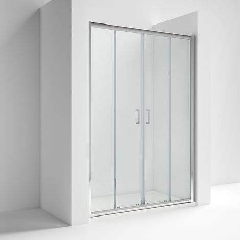 Nuie Rene Double Sliding Shower Door 1400mm Wide - 6mm Glass
