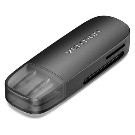 Vention 2-in-1 USB 3.0 A Card Reader(SD+TF) Black Dual Drive Letter