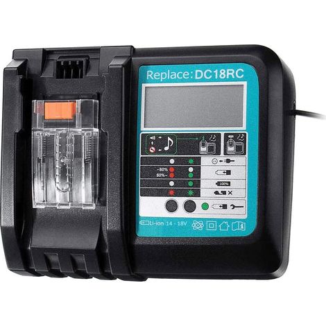 Chargeur Makita de batterie de remplacement pour Makita DC18RC 14.4V 18V 3A avec écran HobbyTech (1/5)