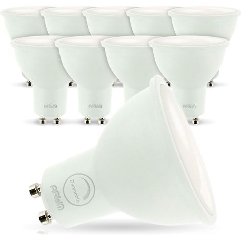 set di 10 lampadine a LED GU10 7W eq. 60W dimmerabile  Température de Couleur: Bianco neutro 4000K