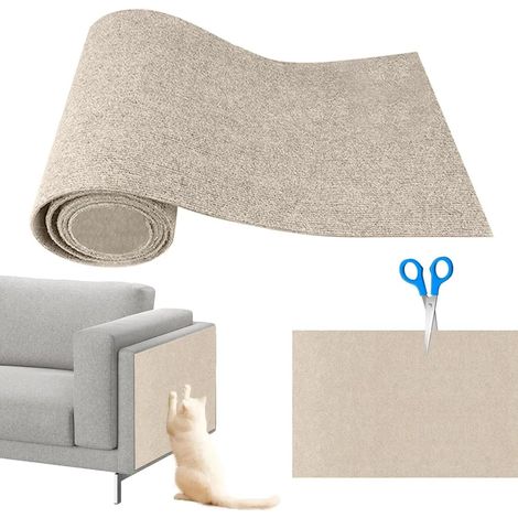 Tapis à gratter pour chat, grattoir mural DIY autocollant, protection anti-griffures pour canapé, fauteuil et porte, planche à griffer pour chat, coupe personnalisable, antidérapant et adhésif, idéal (1/5)