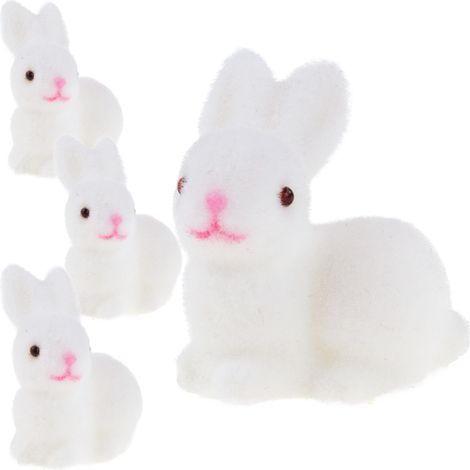 TG40529-1 Weiße Kaninchen, 3er-Set, Kaninchen, Kunststoff, beflockt, Hase (1/5)