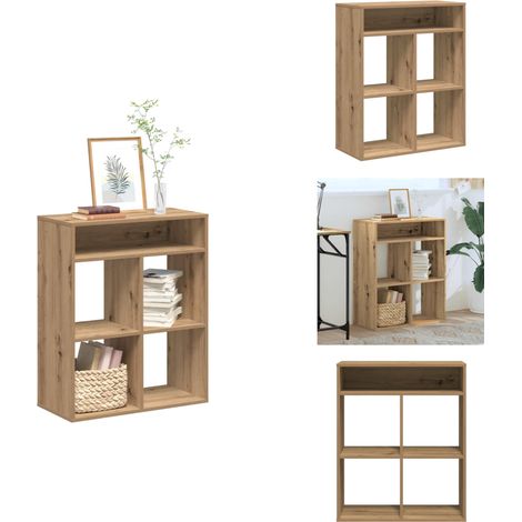 Bibliothèque chêne artisanal 66x31x80 cm bois d'ingénierie - Bibliothèque - Bibliothèques - Armoire De Rangement - Étagère À Livres (1/5)