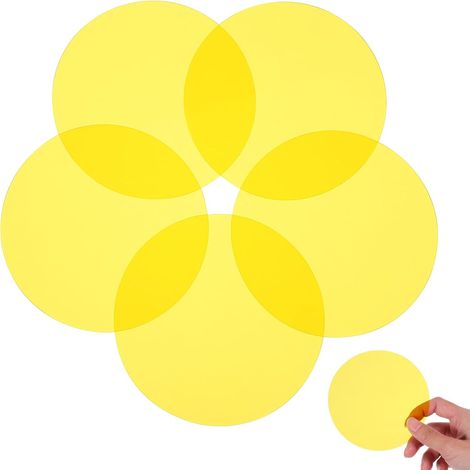 5pcs Feuille de Décoration Lumineuse Colorée Jaune en Pet Filtre à Lueur Douce et Chaude, Film Léger pour Éclairage D'intérieur Salons et Salles à Manger (1/5)
