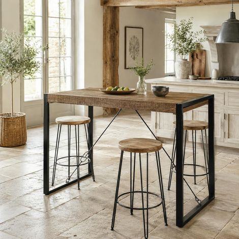 Table haute bois métal à tendeurs 140 cm KARGO (1/5)