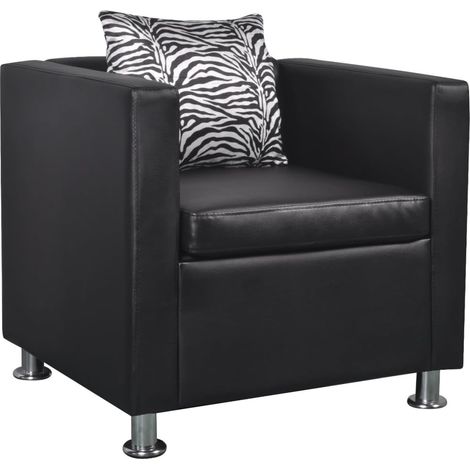 vidaXL Armchair Black Faux Leather (1/6)