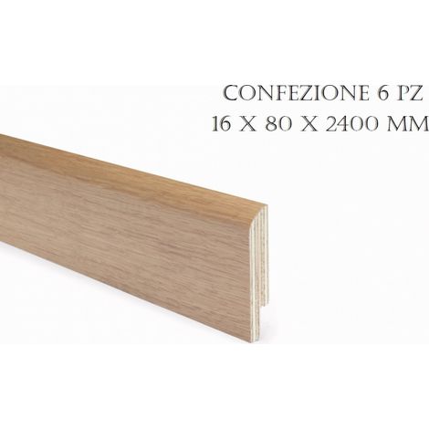 BATTISCOPA LISCIO IN ESSENZE FINITURA ROVERE FUMO CONF. 6 PZ 16 X 80 X 2400 MM (1/2)