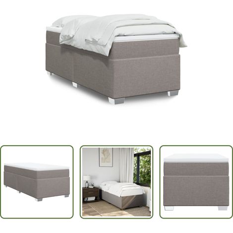 vidaXL Taschenfederkern -  Boxspringbett mit Matratze Taupe 80x200 cm Stoff (1/5)