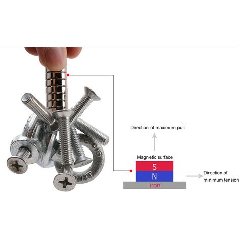 Kit de 50 aimants néodyme ronds haute résistance M4, trou de 4 mm, pour atelier. (1/5)