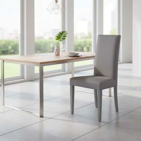 Sedia Nancy in tessuto Soro 93 grigio fumo e struttura in tinta set 2 pezzi (1/5)