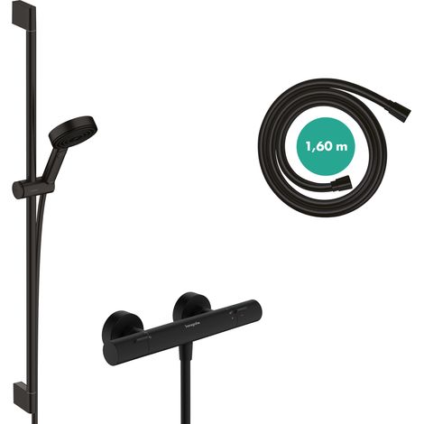 Hansgrohe Pulsify Select S - Conjunto de ducha con termostato, 3 chorros, negro mate 24261670 (1/5)