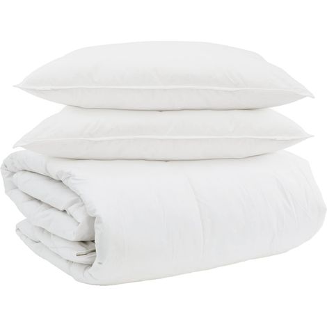 Ensemble de Duvet avec oreiller 3 pcs Blanc Plume de canard (1/5)