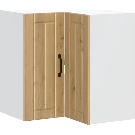 Armadio pensile angolare design moderno cucina 57 x 57 x 60 cm in legno multistrato rovere artigianale 020050211