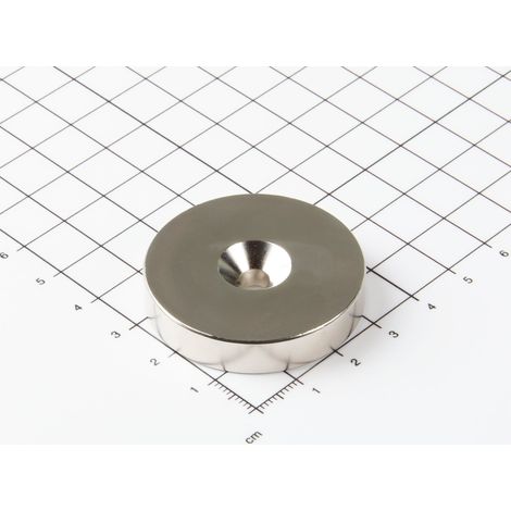 Magna-C Neodym-Ringmagnet Ø40xØ5,5x8mm mit konischer Senkung