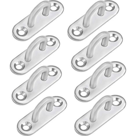 Dailygoody - Ganchos de placa de acero inoxidable - Alta resistencia - 8 piezas - Soportan hasta 40 kg - Ideales para montaje en pared y techo (1/5)