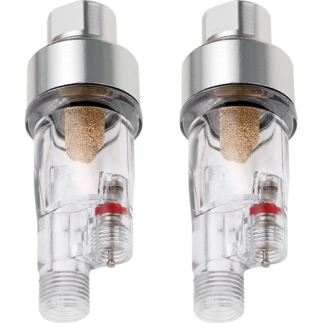 Lot de 2 mini pistolets à filetage BSP 1/8", Filtre à air comprimé, Séparateur d'eau et d'huile (1/5)
