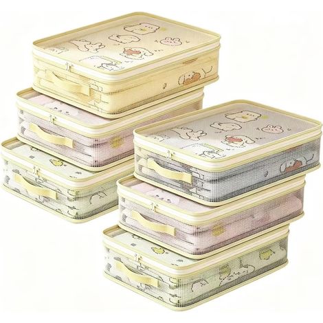 Lot de 6 sacs de rangement en maille plastique avec fermeture éclair 15,75x11,81x4,72 pouces (1/2)