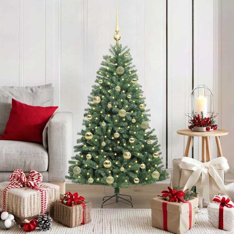 Künstlicher klappbarer Weihnachtsbaum mit 150 LEDs Grün 120 cm