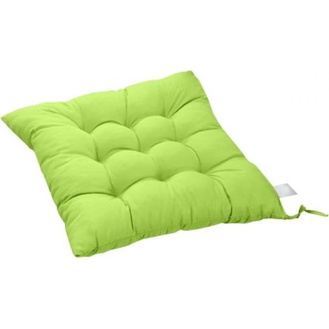Coussin de chaise en coton, 40 x 40 cm, vert, vendu à l'unité (1/5)