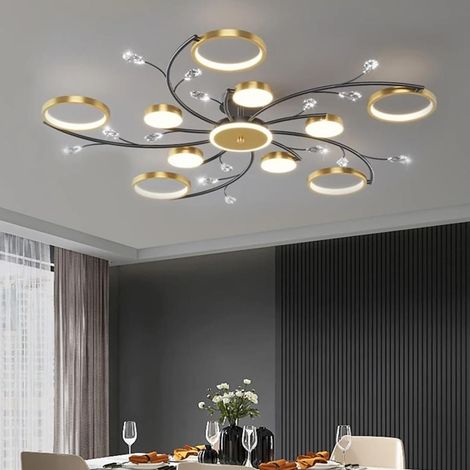 Plafonnier de style rétro, éclairage tricolore, luminaire décoratif LED, suspension encastrée, éclairage pour salon et couloir. (1/5)
