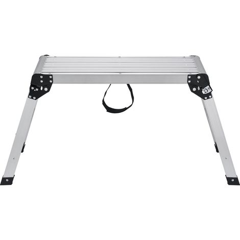 Plateforme de Travail Pliable, Capacité 150 kg, Escabeau Aluminium pour Placo, Établi Robustes avec Pieds Antidérapants, Idéal pour Lavage Auto, Nettoyage, Peinture, Décoration (1/5)