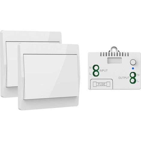 Interrupteur sans fil autoalimenté, sans pile,télécommande sans fil pour les lumières et appareils électriques,étanche et sûr,pouvant être installé directement dans une salle de bain,etc. (1 To 2) (1/3)