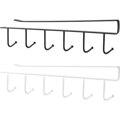Lot de 2 Tasse Rangement Crochets, Armoir, Ustensiles de Cuisine Cravates Ceintures et écharpe Accrocher Porte-Rack Crochet sous Placard Cabinet