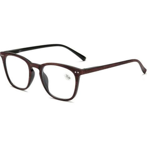 Lunettes de lecture, lunettes carrées rétro en grain de bois pour personnes âgées (1/4)