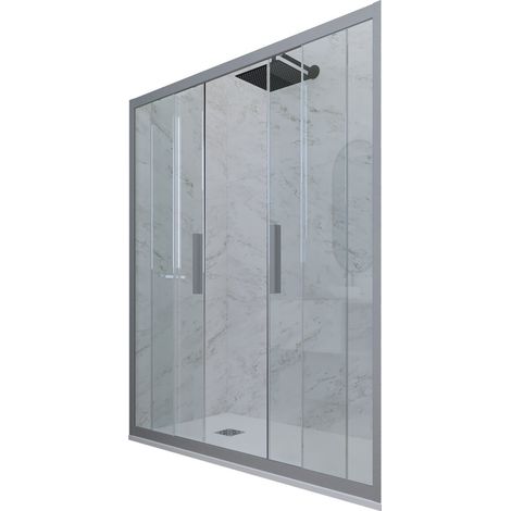 Porta doccia Silver scorrevole  cm nicchia vetro Glam