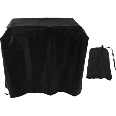 Lona impermeable parasol para comedor móvil al aire libre, placa de cocina de tela Oxford 420D con revestimiento plateado, parasol negro para barbacoa - Crezuo